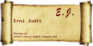 Erni Judit névjegykártya